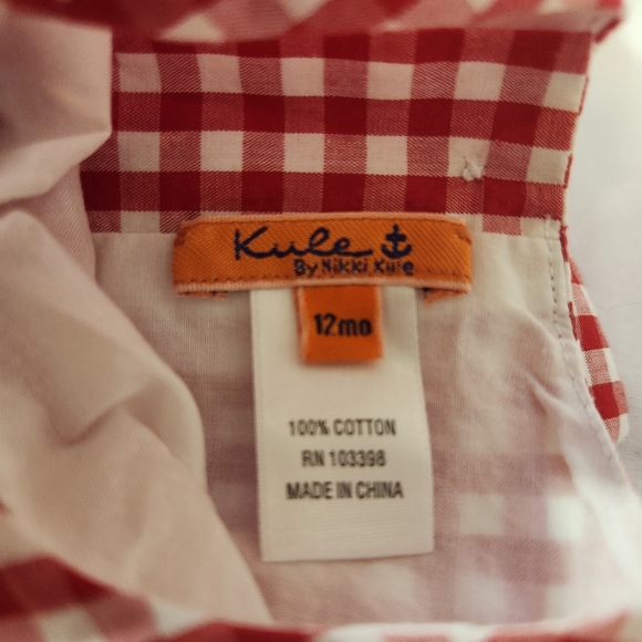 Red and White Plaid Dress 12 months - Picture 2 of 5